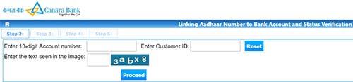 Link Aadhaar with Canara Bank Account