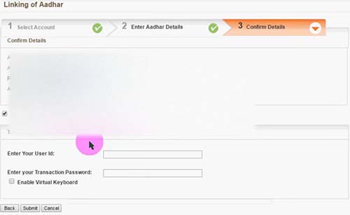 Linking of Aadhaar BoB Confirm