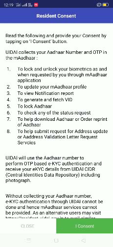 mAadhaar Consent