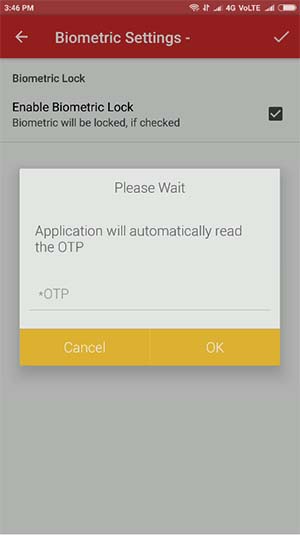 mAadhaar Biometric Lock Unlock OTP