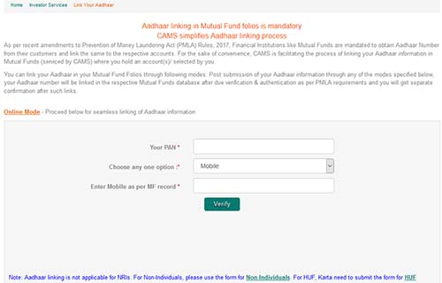 Link your Aadhaar with HDFC Mutual Fund