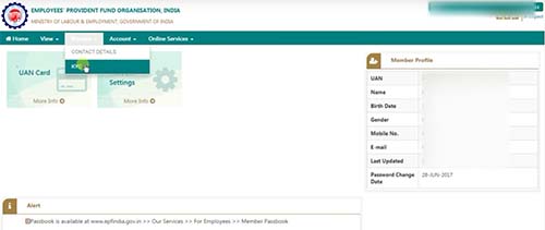 Link Aadhaar with EPF KYC