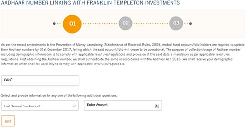 Link Aadhaar with Mutual Fund Online through Franklin Templeton