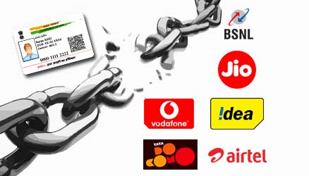 Delink Aadhaar from Airtel, Idea, Vodafone, Jio, BSNL, MTNL and Docomo