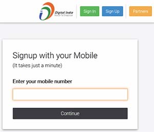 Digilocker signup