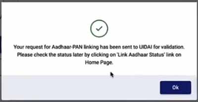Aadhaar PAN Link Done