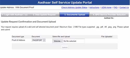 Aadhaar Documents Upload