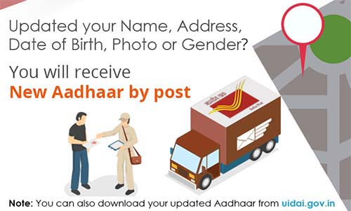 In which cases will you receive Aadhaar Letter Delivered via Post when Updated?