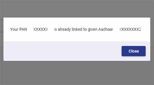 PAN Aadhaar Link Notification