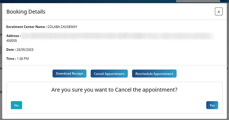 Cancel Appointment