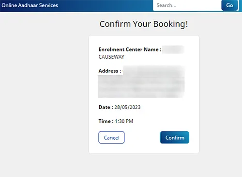 Confirm Your Booking