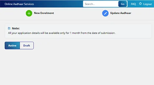 New Enrolment or Update Aadhaar