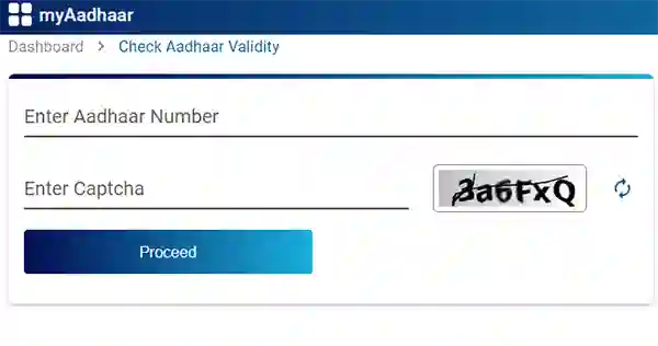 Check Aadhaar Validity Form