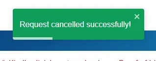 Aadhaar Update Request Cancelled Successfully