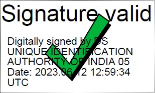 Valid Signature in Aadhar Card
