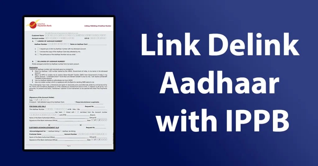 Link Delink Aadhaar with IPPB