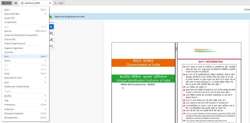 Aadhaar Print