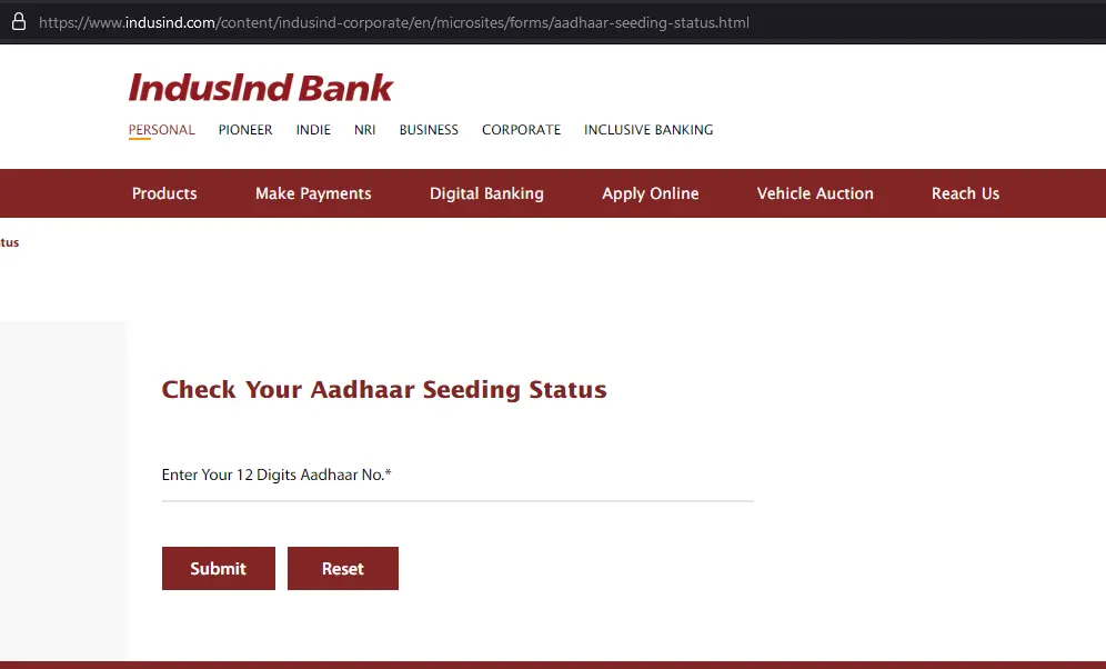 Check your Aadhaar Seeding Status